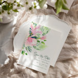 Magnolische Blume Wasserfarbe Save the Date rosa Postkarte<br><div class="desc">Chic Watercolor Magnolia Blume in Rosa Save the Date Postkarte</div>