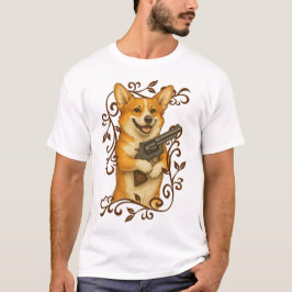 Magnum Corgi I - Scroll Border T-Shirt