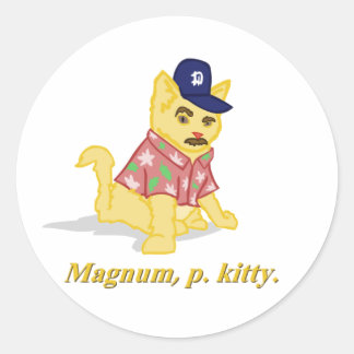 Magnum, p. kitty. runder aufkleber