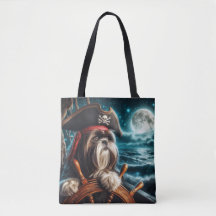 Magnum the Shih Tzu Pirate - Leinwand Tote Bag