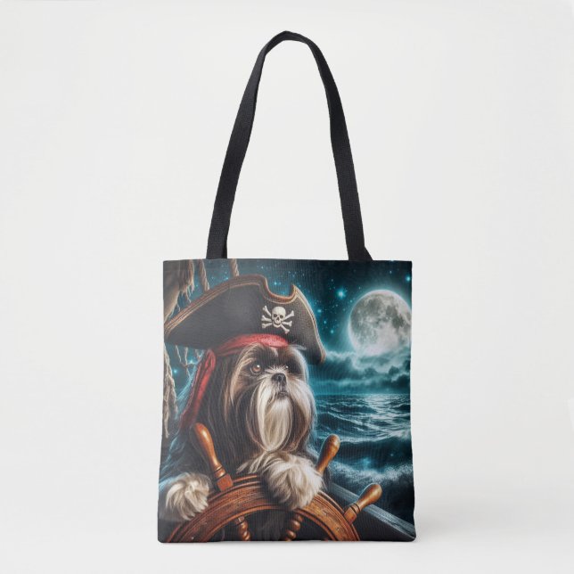 Magnum the Shih Tzu Pirate - Leinwand Tote Bag (Vorderseite)