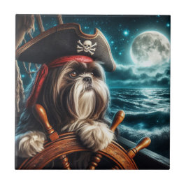 Magnum the Shih Tzu Pirate Tile Fliese
