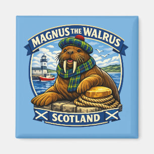 Magnus der schottlandliebende Walross-Seite Schott Magnet