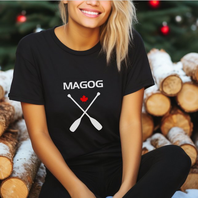 Magog Canada überquerte Paddle Oars Maple Leaf Dar T-Shirt (Von Creator hochgeladen)
