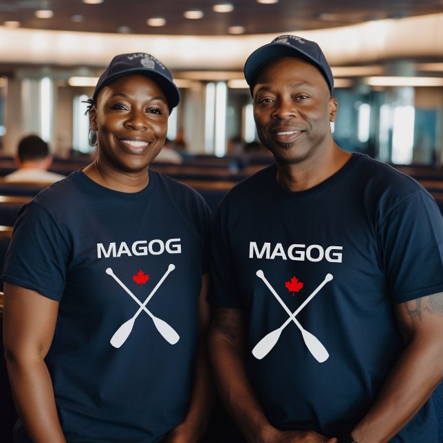 Magog Canada überquerte Paddle Oars Maple Leaf Dar T-Shirt (Von Creator hochgeladen)