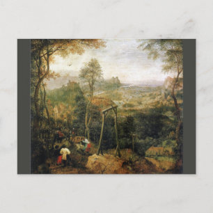 Magpie am Galgen von Pieter Bruegel Postkarte