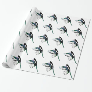 Magpie Bird im Dienste der Natur Geschenkpapier