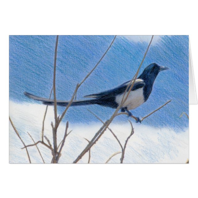 Magpie Fine Art Card (Vorderseite (Horizontal))