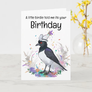 Magpie mit Geburtstag hat Konfetti Hintergrund Karte
