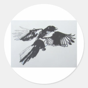 Magpie Runder Aufkleber