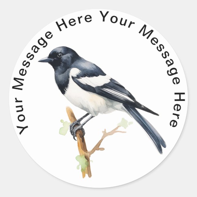 Magpie-Sticker Runder Aufkleber (Vorderseite)