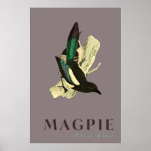 Magpie Vogel Vintage Poster