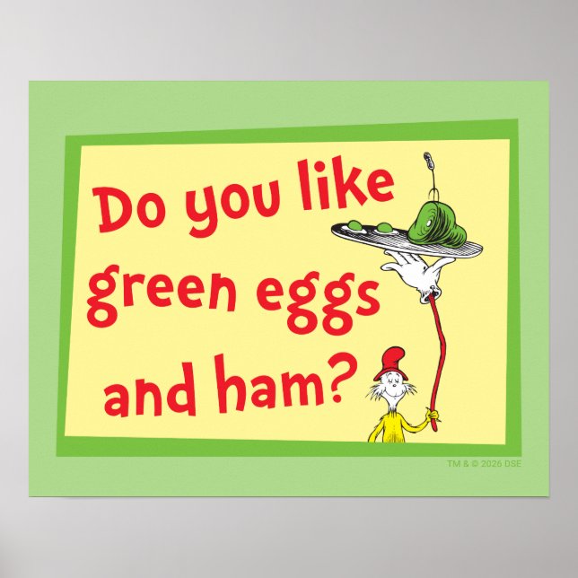 Magst du grüne Eier mit Schinken? Poster (Vorne)