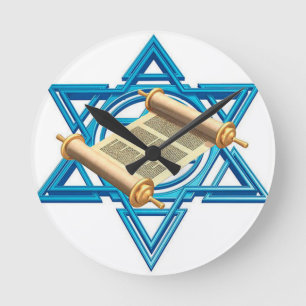 Maguen David Torah Runde Wanduhr