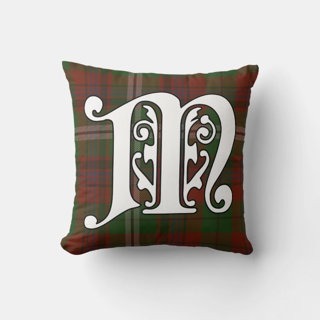 Maguire Clantartan-Monogramm Kissen (Vorderseite)