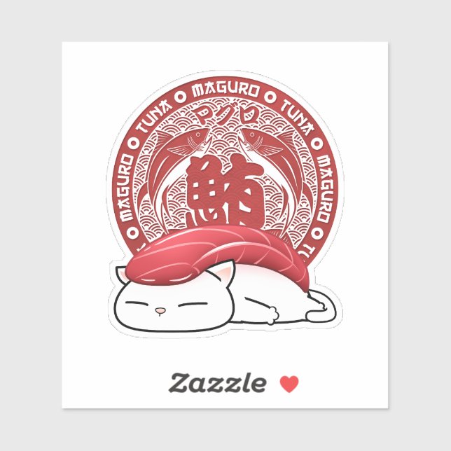 Maguro Tuna Sushi Cat Aufkleber (Blatt)