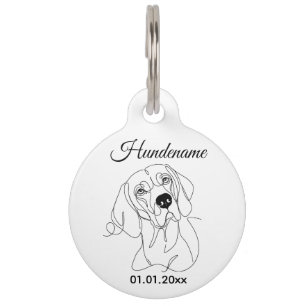 Magyar Vizsla Minimalist Line Art Personalized Tag Haustiermarke