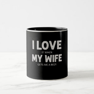 Mäh ich es Liebe, wenn meine Ehefrau mir einen Bie Zweifarbige Tasse