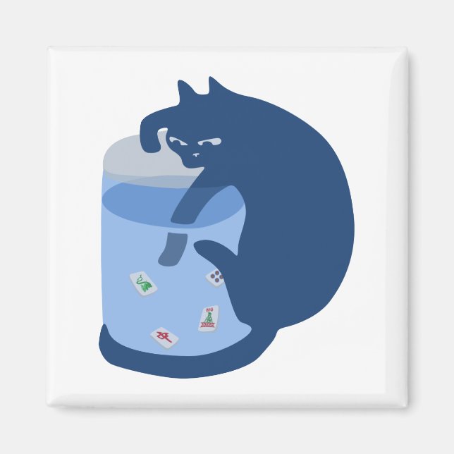 Mah Jong Cat Magnet (Vorne)