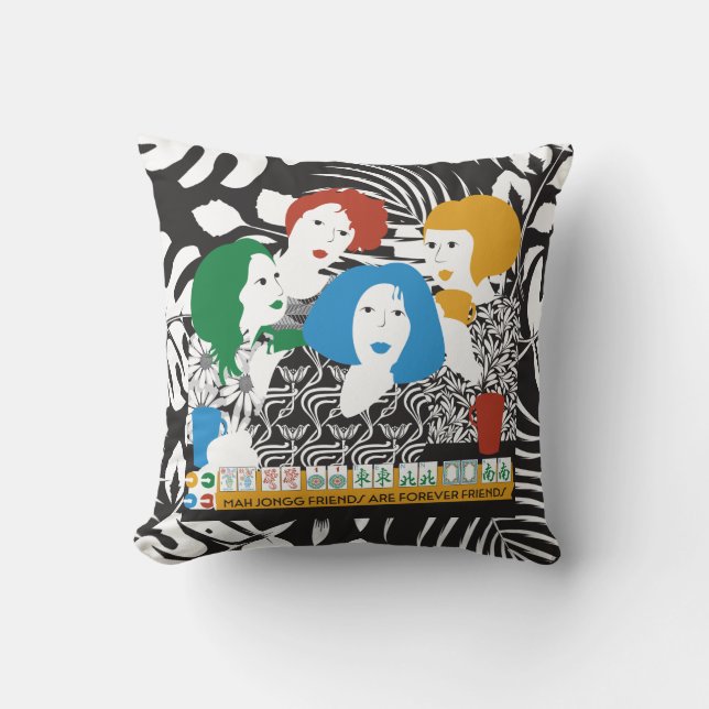Mah Jong Friends Pillow Kissen (Vorderseite)