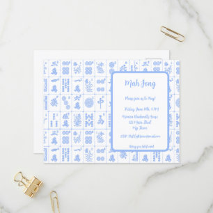 Mah Jong Game Einladung Postkarte