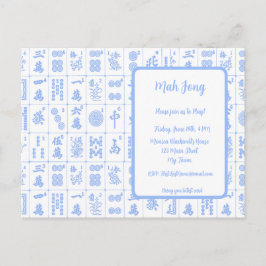 Mah Jong Game Einladung Postkarte