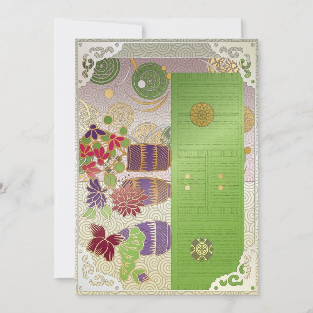 Mah Jong Green Table Flat Card Einladung (Vorderseite)