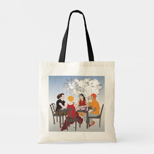 Mah Jongg Alfresco Tote Bag Tragetasche (Rückseite)