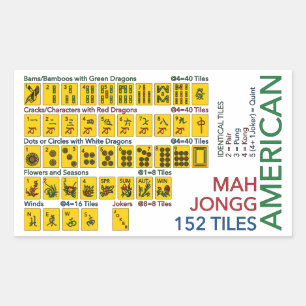 Mah Jongg American Tiles Stickers