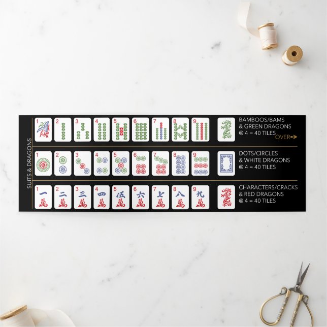 Mah Jongg American Tiles Trifold Card Dreifach Gefaltete Karte (Außenbereich)