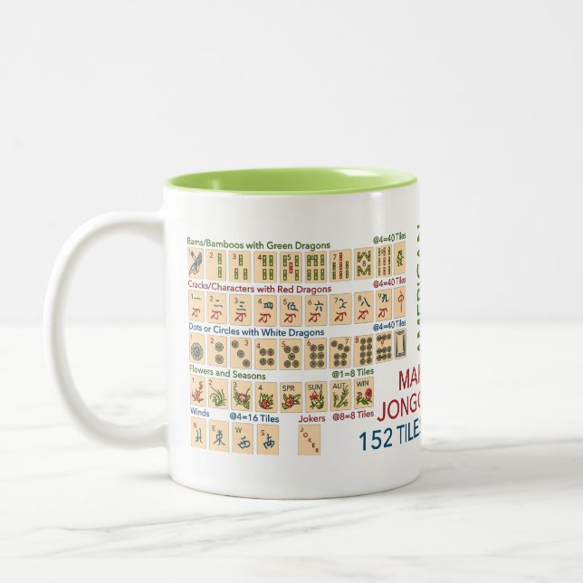 Mah Jongg American Tiles Zweifarbige Tasse (Links)