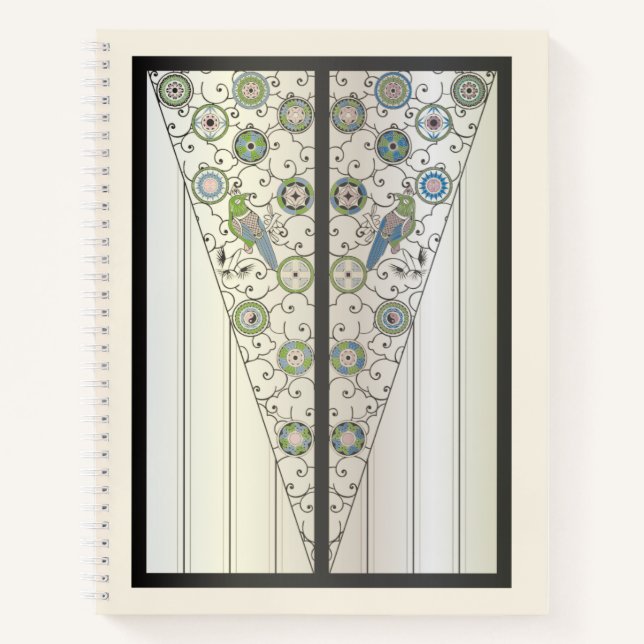 Mah Jongg Art Deco Notebook Notizbuch (Vorderseite)