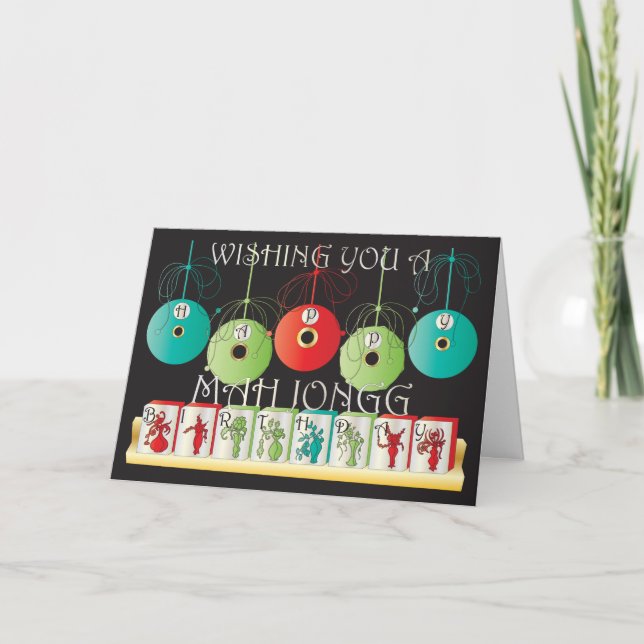 Mah Jongg Bettors Birthday Card Karte (Vorderseite)