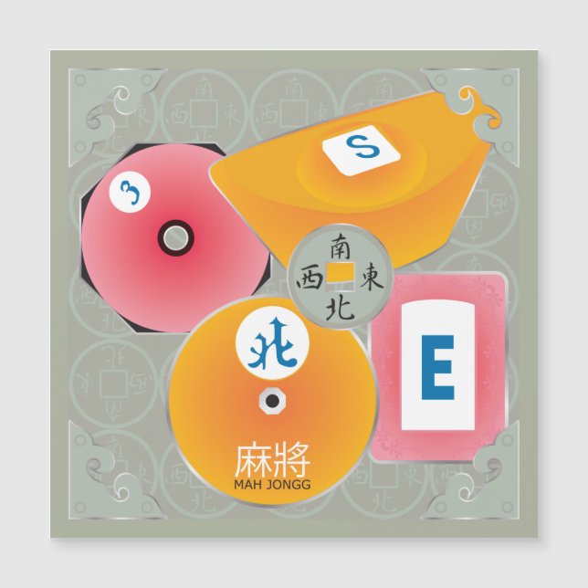 Mah Jongg Bettors Magnet Card (Vorderseite)