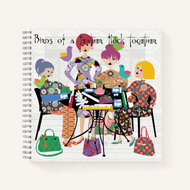 Mah Jongg Birds Notebook Notizbuch (Vorderseite)