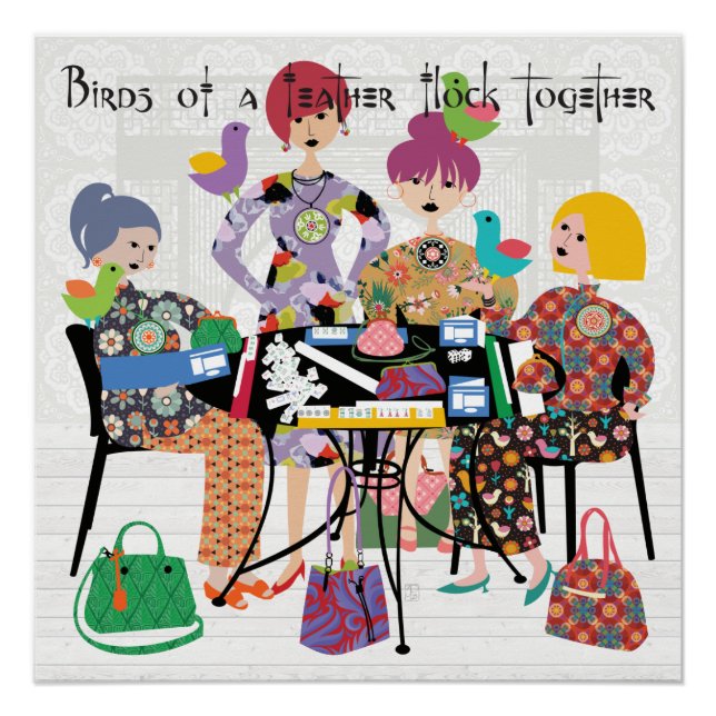 Mah Jongg Birds Poster (Vorderseite)