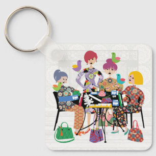 Mah Jongg Birds Schlüsselanhänger