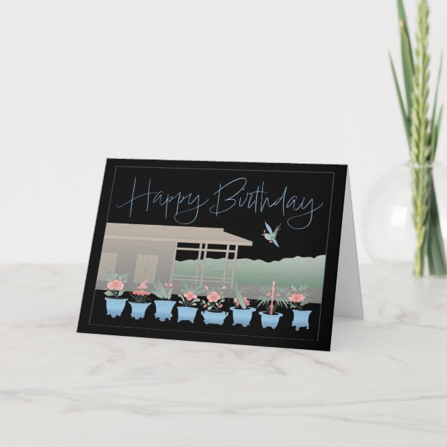 Mah Jongg Birthday Blume Card Dankeskarte (Vorderseite)