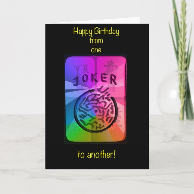 Mah Jongg Birthday Card Ein Joker zu einem anderen Karte (Vorderseite)