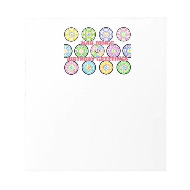 Mah Jongg Birthday Dots Notepad Notizblock (Vorderseite)