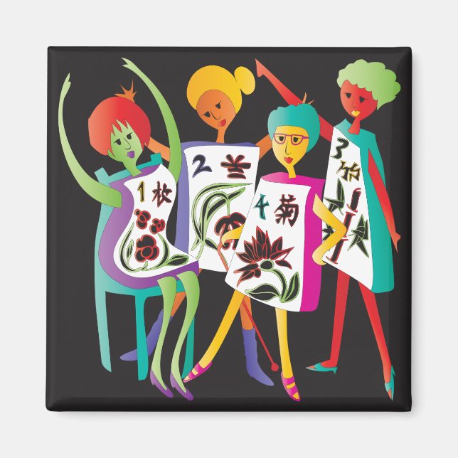 Mah Jongg Blume Dance Magnet (Vorne)