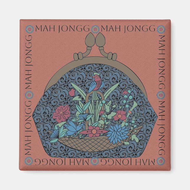 Mah Jongg Blume Purse Magnet (Vorne)