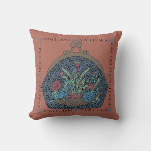 Mah Jongg Blume Purse Pillow Kissen