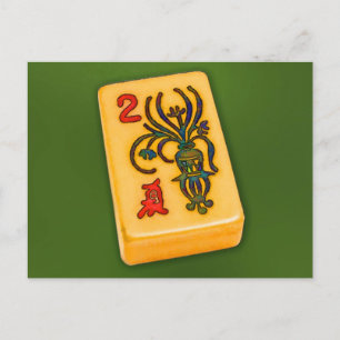 Mah Jongg Blume Tile Postkarte
