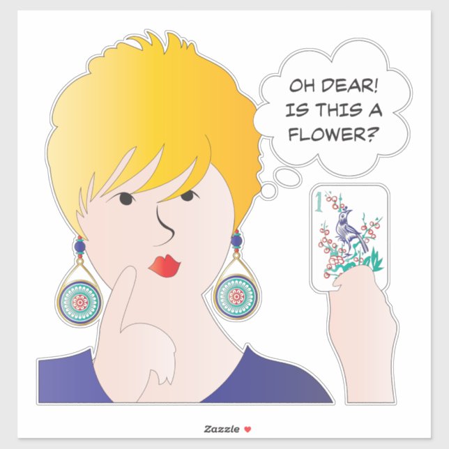 Mah Jongg Blume Vinyl Sticker (Blatt)