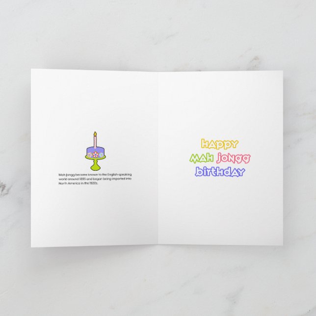 Mah Jongg Cake Birthday Karte (Innenseite)