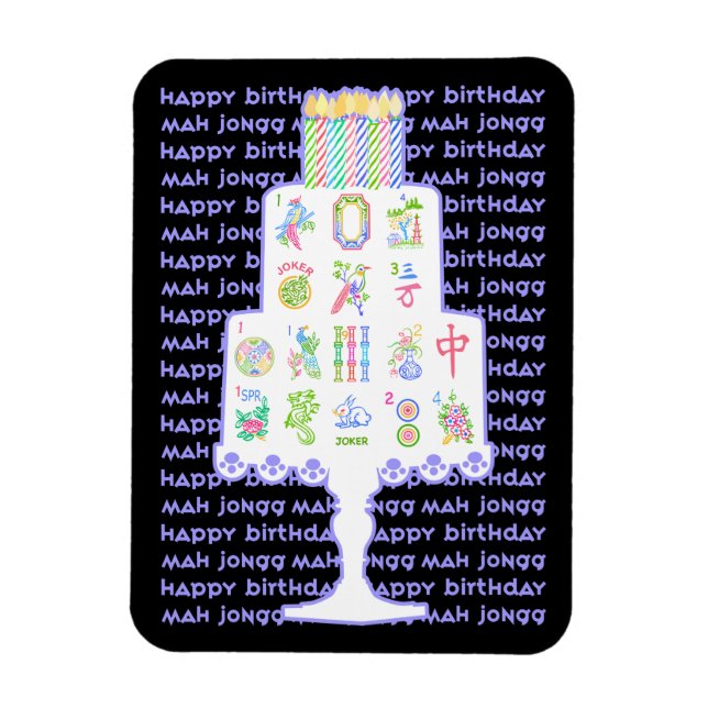 Mah Jongg Cake Birthday Magnet (Vertikal)