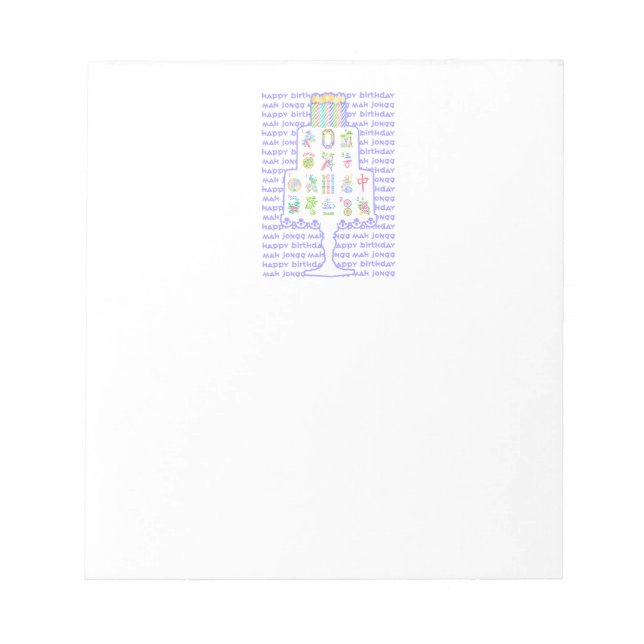 Mah Jongg Cake Birthday Notepad Notizblock (Vorderseite)