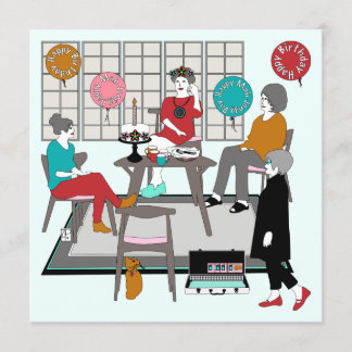 Mah Jongg Cat Birthday Einladung