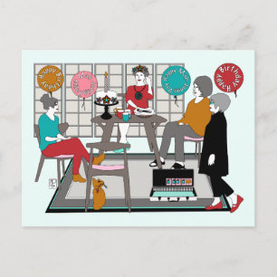 Mah Jongg Cat Birthday Postkarte